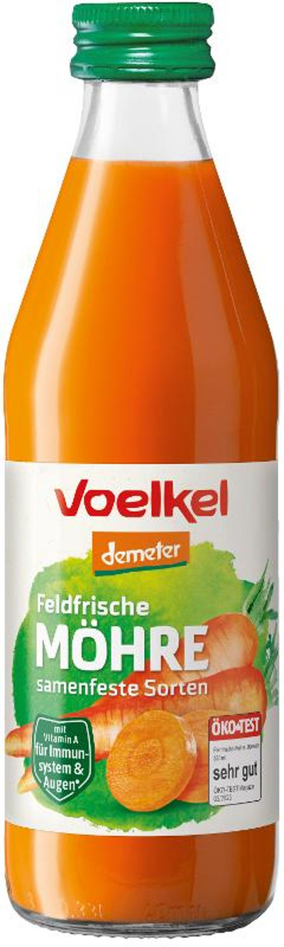 Produktfoto zu Möhrensaft feldfrisch 0,33l Voelkel