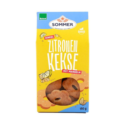 Produktfoto zu Dinkel Zitronen Kekse mit Mandeln 150g SOMMER