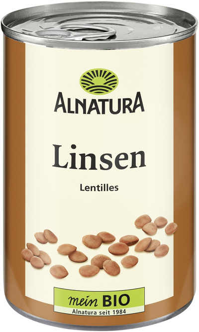 Produktfoto zu VPE Braune Linsen 12x400g Alnatura