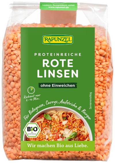 Produktfoto zu VPE Linsen rot 6x500g Rapunzel