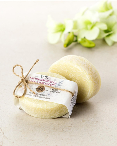 Produktfoto zu Seife mit Steinsalz-sole und Lavendelduft 80g Ströher Naturprodukte