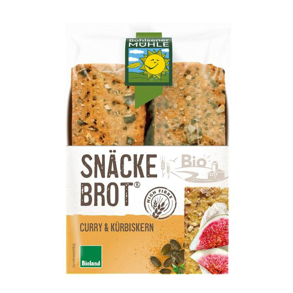 Produktfoto zu VPE Curry & Kürbiskern Snäckebrot 8x200g Bohlsener Mühle