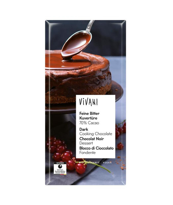 Produktfoto zu Zartbitter Kuvertüre 200g Vivani