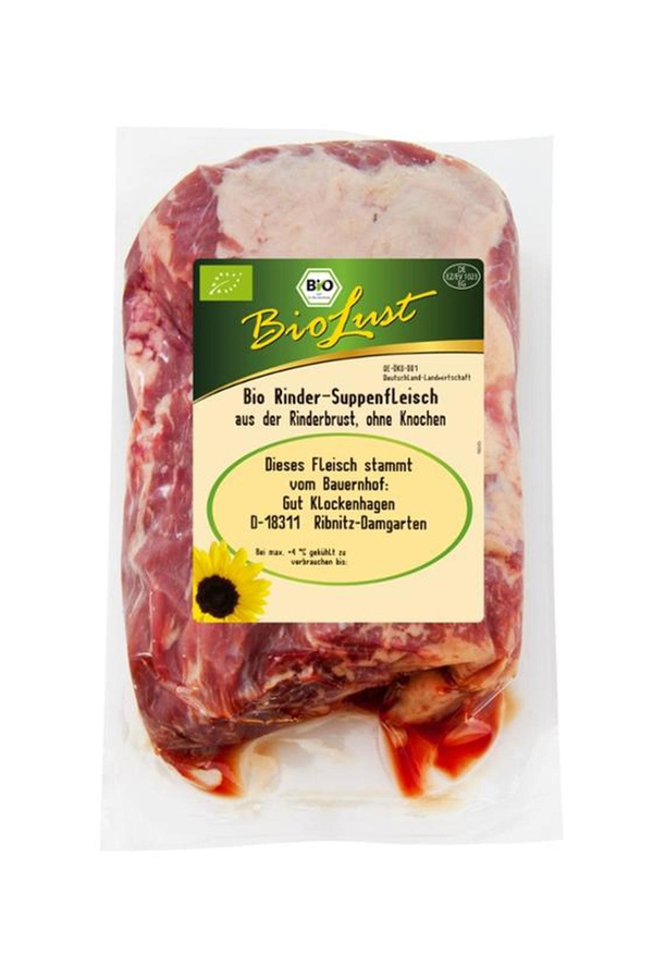 Produktfoto zu Rindersuppenfleisch aus der Brust 500g BioLust