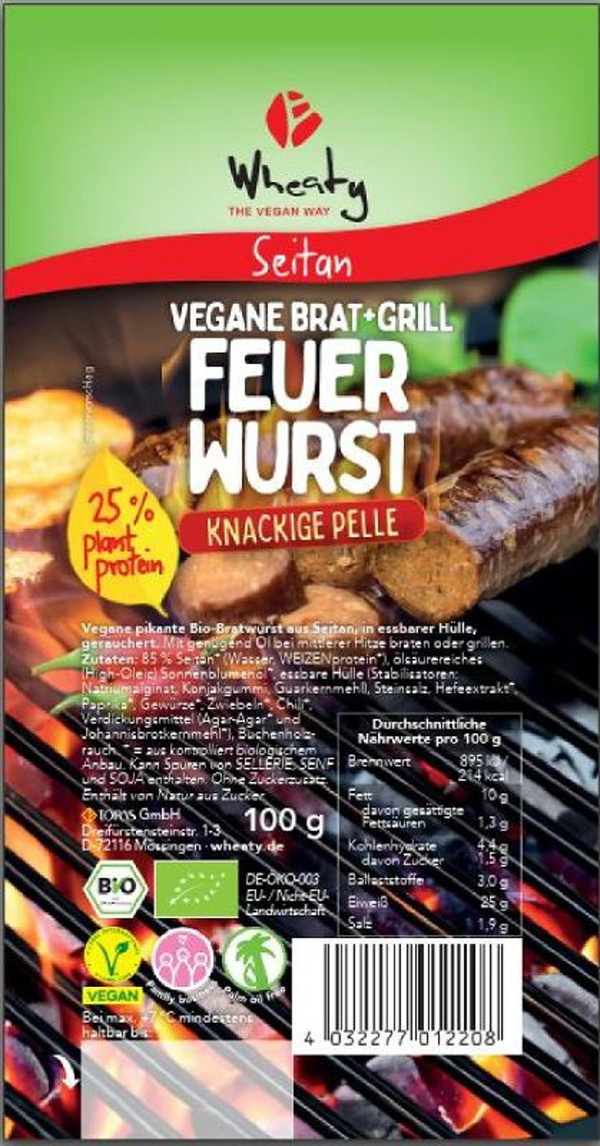 Produktfoto zu Brat & Grill Feuerwurst 100g Wheaty