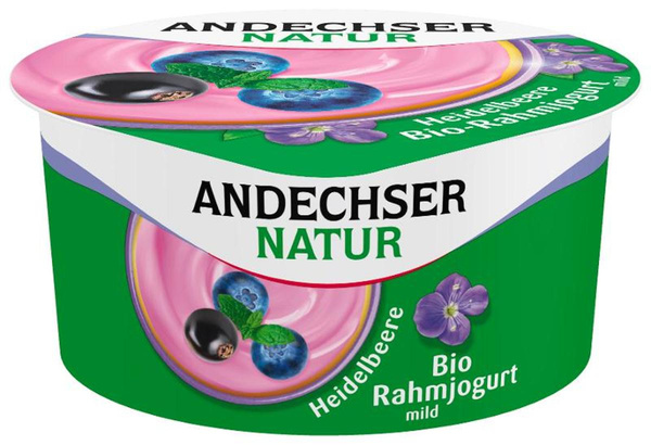 Produktfoto zu VPE Rahmjoghurt Heidelbeere Cassis 6x150g Andechser Natur