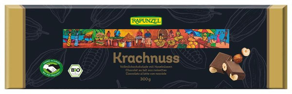 Produktfoto zu Krachnuss Vollmilch Schokolade Haselnuss 300g Rapunzel