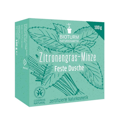 Produktfoto zu Feste Dusche Zitronengras Minze 100g Bioturm