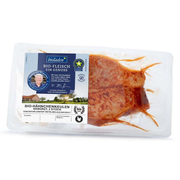 Produktfoto zu Hähnchenkeulen gewürzt 500g (2 Stck.) bioladen