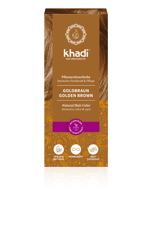 Produktfoto zu Pflanzenhaarfarbe Goldbraun 100g Khadi