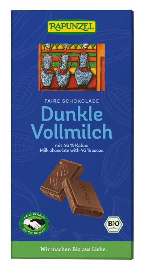 Produktfoto zu Dunkle Vollmilch Schokolade 46% Rapunzel