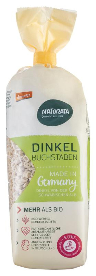 Produktfoto zu VPE Dinkel Buchstaben 12x250g Naturata
