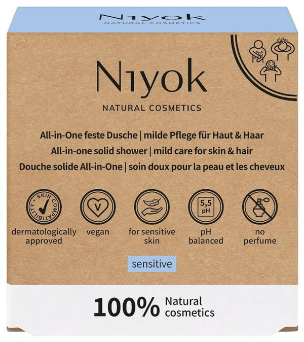 Produktfoto zu All-in-One fete Dusche sensiti 80g Niyok Natural Cosmetics