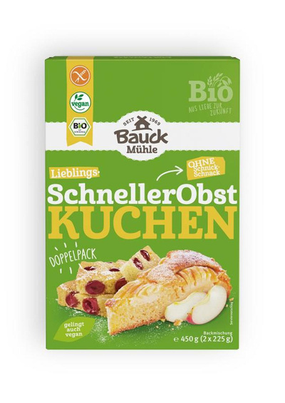 Produktfoto zu VPE Schneller Obstkuchen 6x 2x250g Bauck Mühle