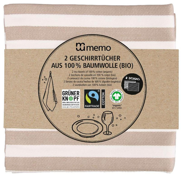Produktfoto zu Geschirrtücher aus Baumwolle 2 Stück Memo