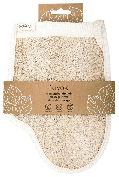 Produktfoto zu Massagehandschuh aus Luffa & Baumwolle Niyok Natural Cosmetics