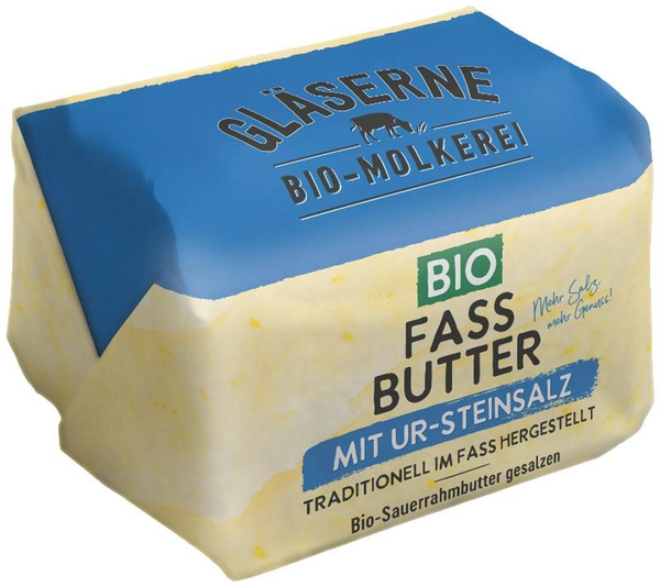 Produktfoto zu VPE Fassbutter Sauerrahm gesalzen 10x250g Gläserne Molkerei