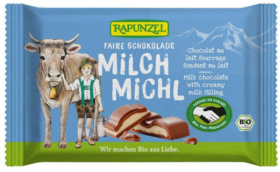 Produktfoto zu VPE Schokolade Milch Michl mit Milchfüllung 12x100g Rapunzel