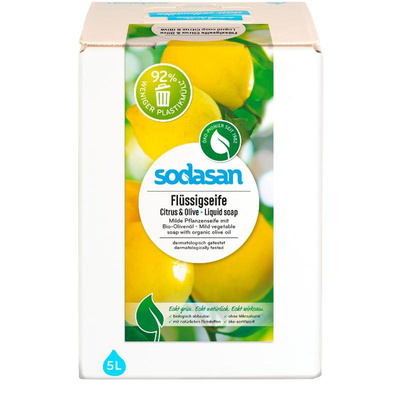 Produktfoto zu Flüssigseife Citrus & Olive 5 Liter Bag in Box Sodasan