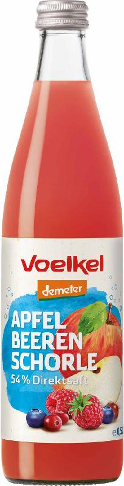 Produktfoto zu Apfel Waldbeeren Schorle 0,5l Voelkel