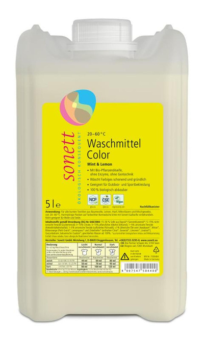 Produktfoto zu Color-Waschmittel Mint & Lemon 5 Liter Sonett