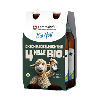 Produktfoto zu Lammsbräu Hell 4er Pack 0,5l Neumarkter Lammsbräu
