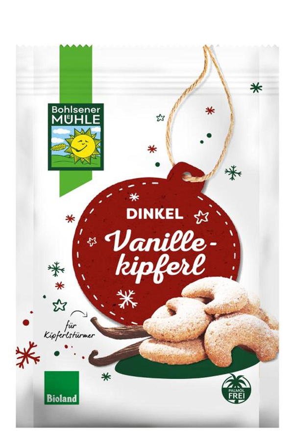 Produktfoto zu Dinkel-Vanille-Kipferl Weihn.-Edition 125g Bohlsener Mühle