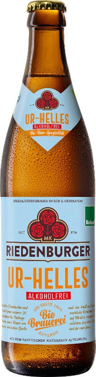 Produktfoto zu VPE Bier Helles alkoholfrei 10x0,5 l Riedenburger Brauhaus