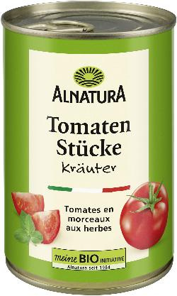 Produktfoto zu Tomatenstücke Kräuter 400g Alnatura