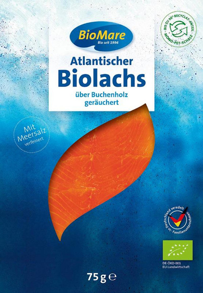 Produktfoto zu Lachs geräuchert und geschnitten 75g Bio Mare