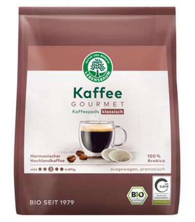 Produktfoto zu VPE Pads Gourmet Caffè Crema klassisch 5x126g à 18 ST. LEBENSBAUM