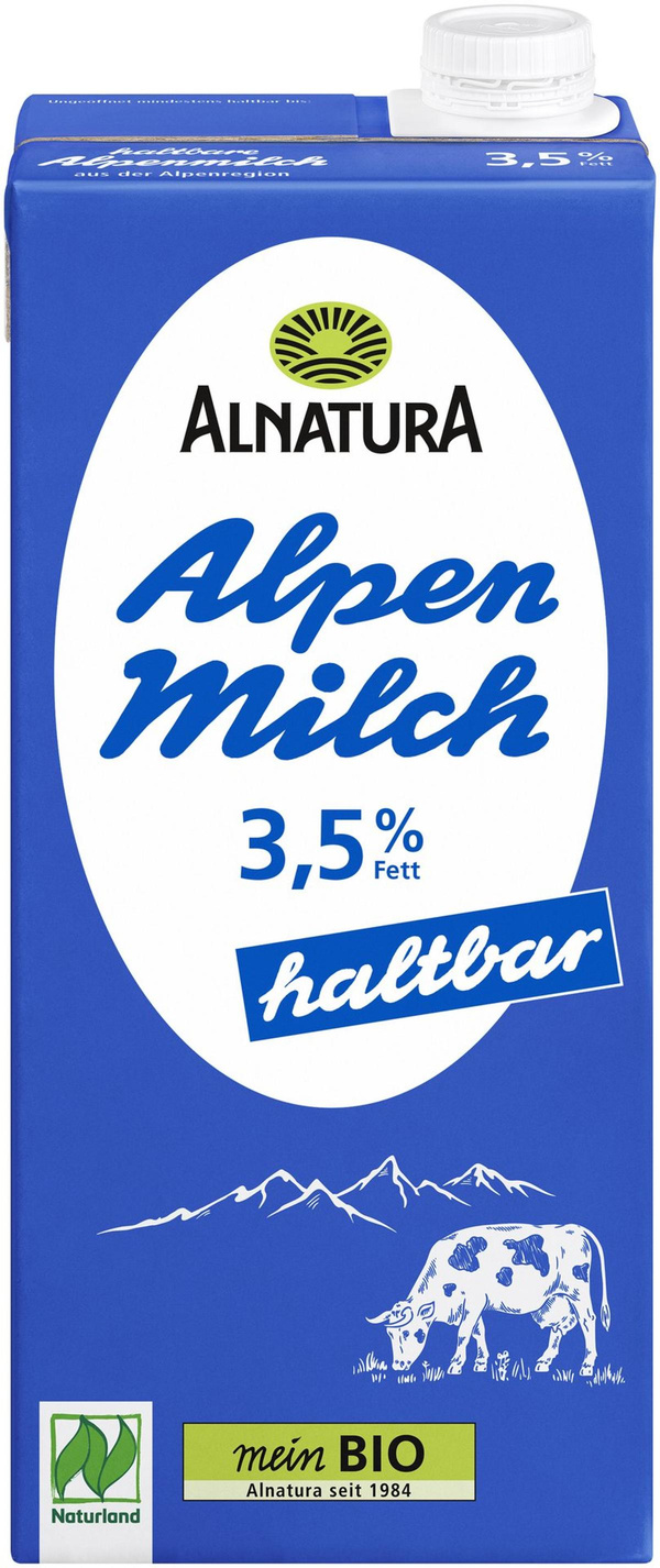 Produktfoto zu Haltbare Alpenmilch 3,5% 1 l Alnatura