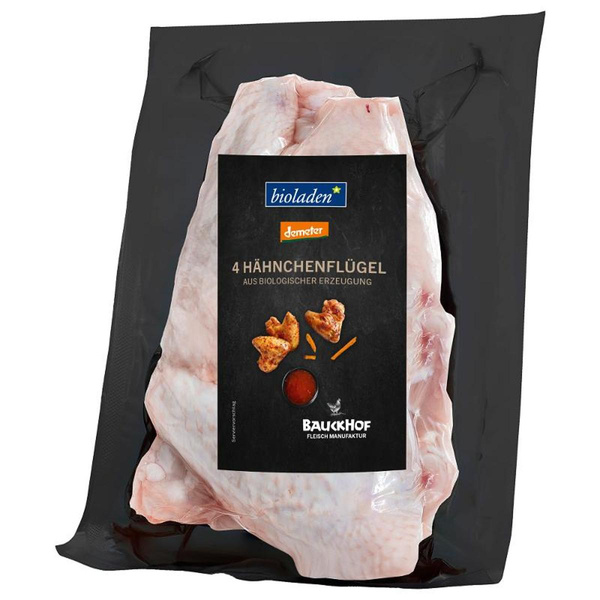 Produktfoto zu Hähnchenflügel 4 Stück ca. 400g demeter Fleischmanufaktur