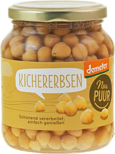 Produktfoto zu VPE Kichererbsen im Glas 6x350g Nur Puur