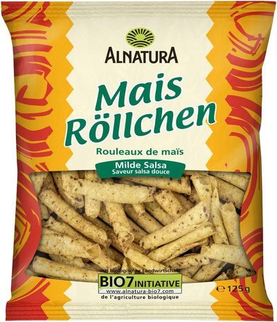 Produktfoto zu Mais Röllchen milde Salsa 125g Alnatura