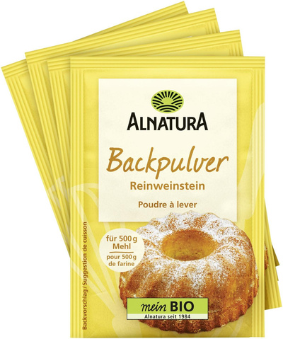 Produktfoto zu Reinweinstein Backpulver (4 Tüten) 72g Alnatura