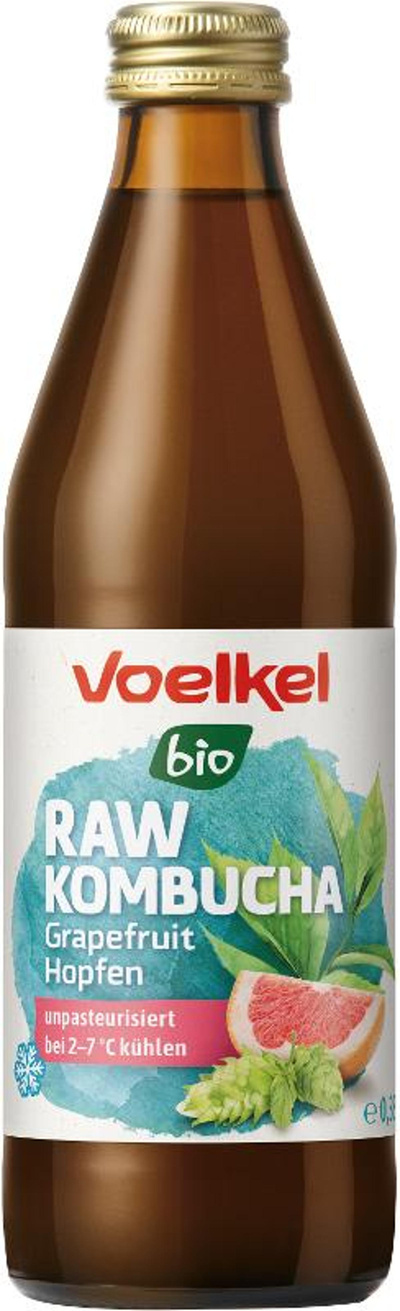 Produktfoto zu VPE RAW Kombucha RAW Kombucha Grapefruit Hopfen 10x0,33l Voelkel