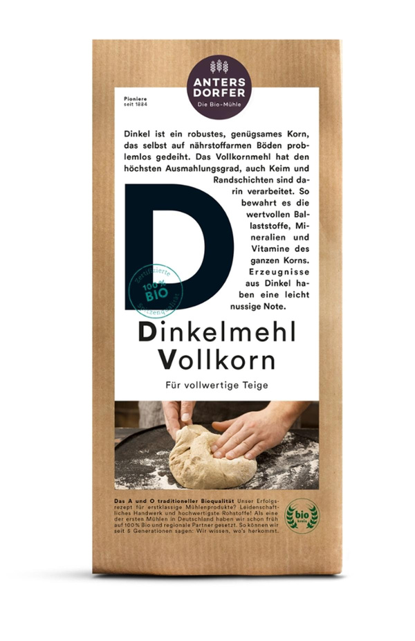 Produktfoto zu Dinkelmehl Vollkorn 1kg Antersdorfer Mühle