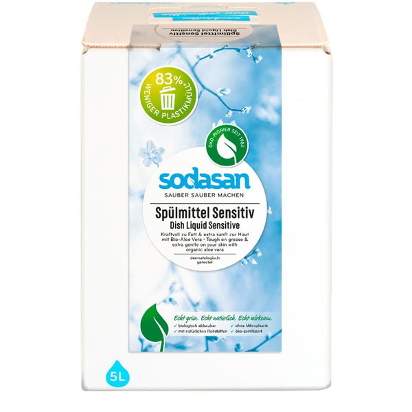 Produktfoto zu Spülmittel Sensitiv 5 Liter Bag in Box Sodasan