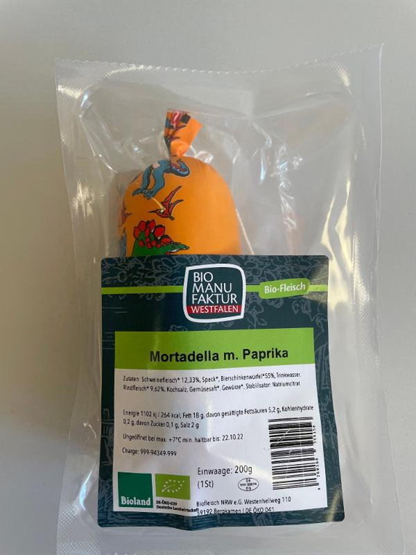 Produktfoto zu Mortadella 300g Bio Manufaktur Westfalen