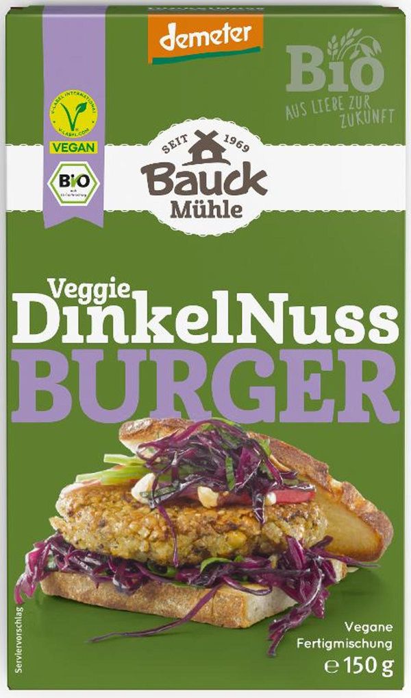 Produktfoto zu Dinkel Nuss Burger 150g Bauck Mühle