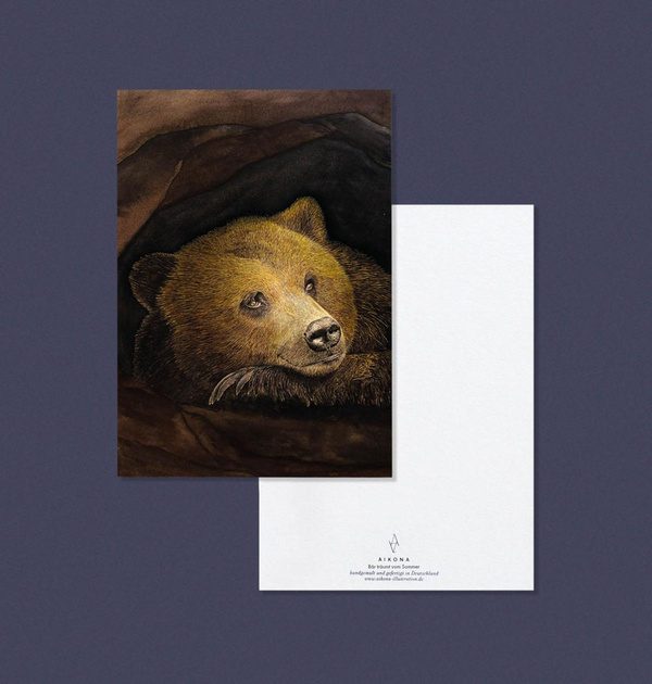 Produktfoto zu Postkarte "Bär" Aikona Illustration