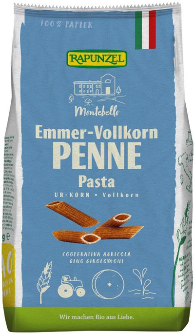 Produktfoto zu Emmer Penne Vollkorn 500g Rapunzel