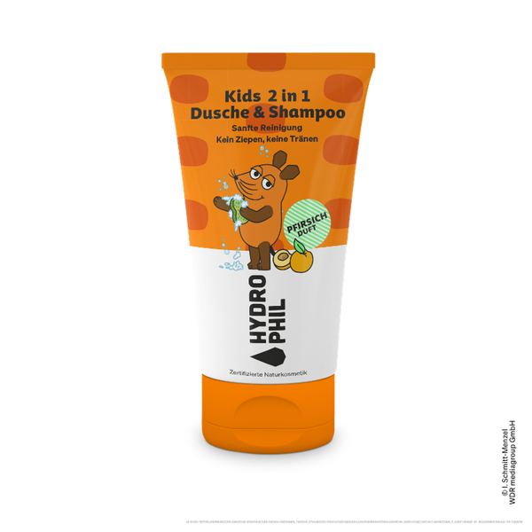 Produktfoto zu 2 in 1 Dusche & Shampoo Pfirsich 200ml Hydrophil