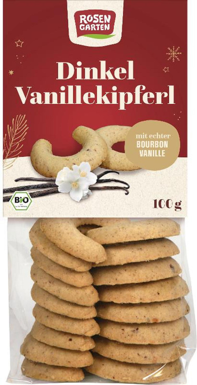 Produktfoto zu Dinkel Vanille Kipferl 100g Rosengarten