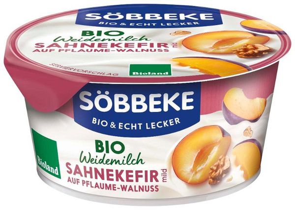 Produktfoto zu Sahnekefir auf Pflaume-Walnuss 150g Söbbeke