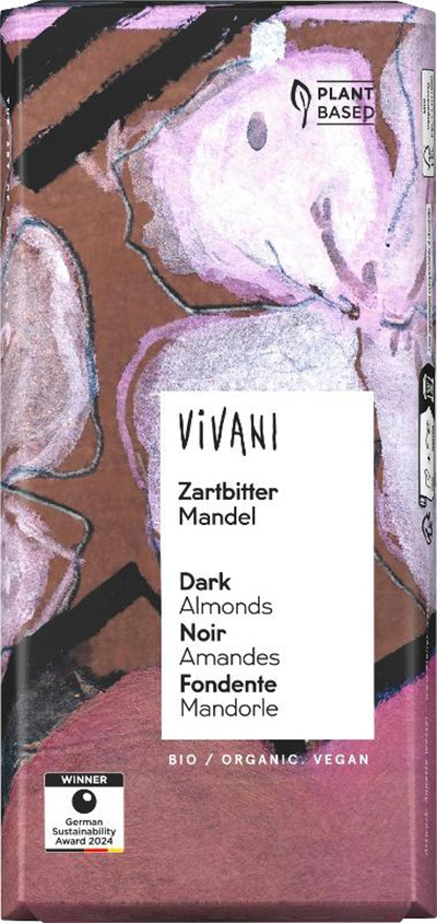 Produktfoto zu VPE Zartbitter Mandel 10x100g Vivani