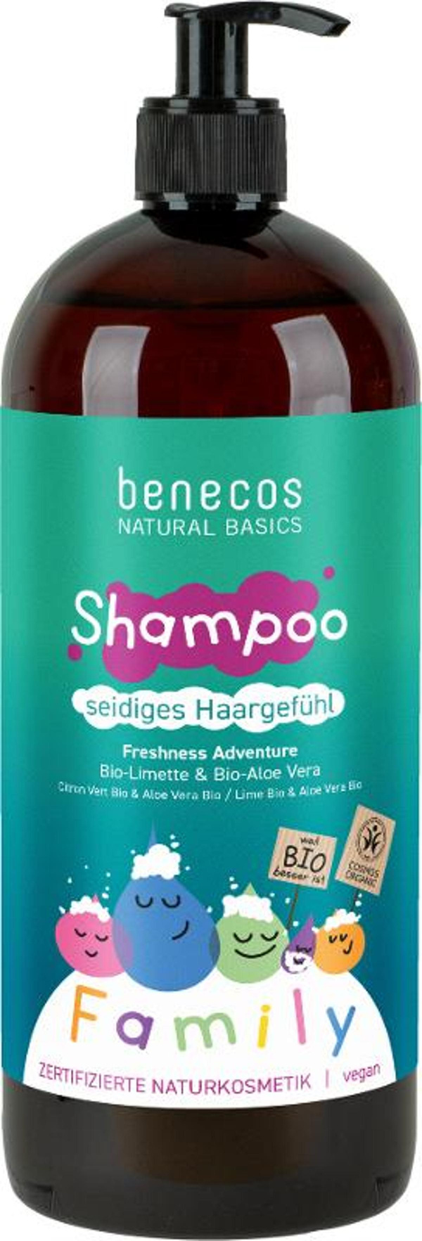 Produktfoto zu Shampoo Family Freshness Adventure Lime Aloe 950 ml benecos