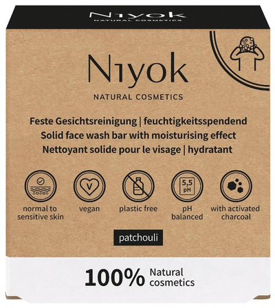 Produktfoto zu Feste Gesichtsreinigung Patchouli 80g Niyok Natural Cosmetics