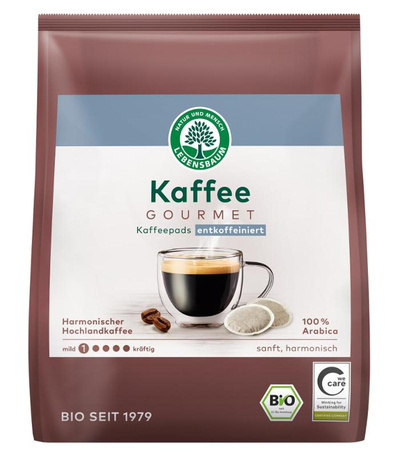 Produktfoto zu VPE Gourmet-caffè crema entkoffeiniert 5x18x7gr pads Packung Lebensbaum